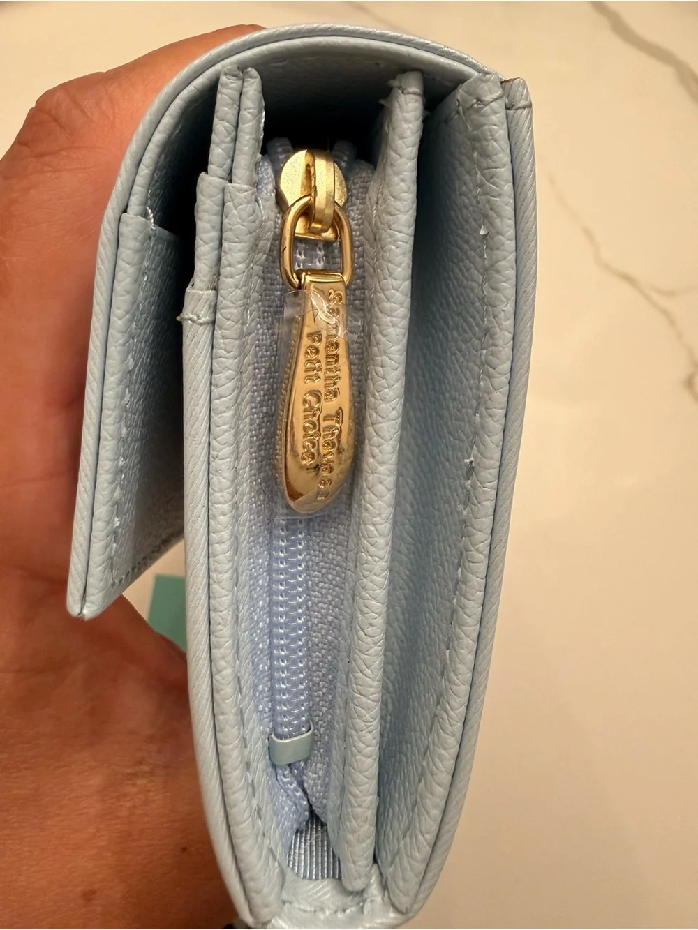 Samantha Thavasa Pale Blue Striped Envelope Wallet